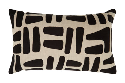 Natural And Black Rectangular Cushion