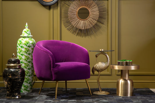 Purple Velvet Armchair