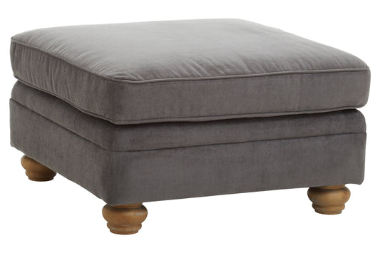 Riley Grey Fabric Footstool