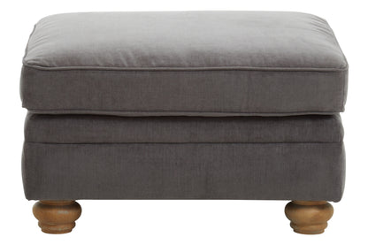 Riley Grey Fabric Footstool
