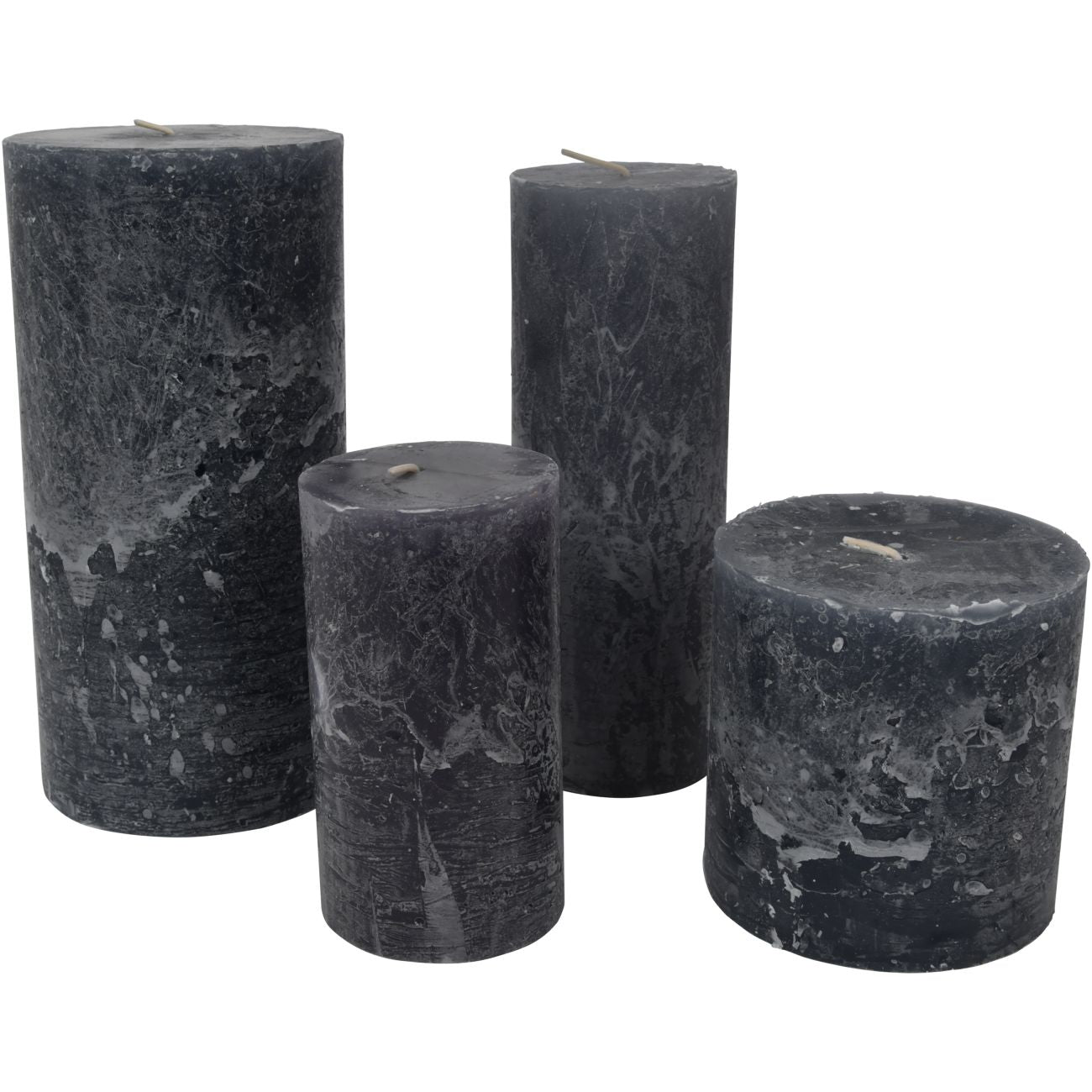 Dark Grey Rustica Pillar Candle 7x19cm