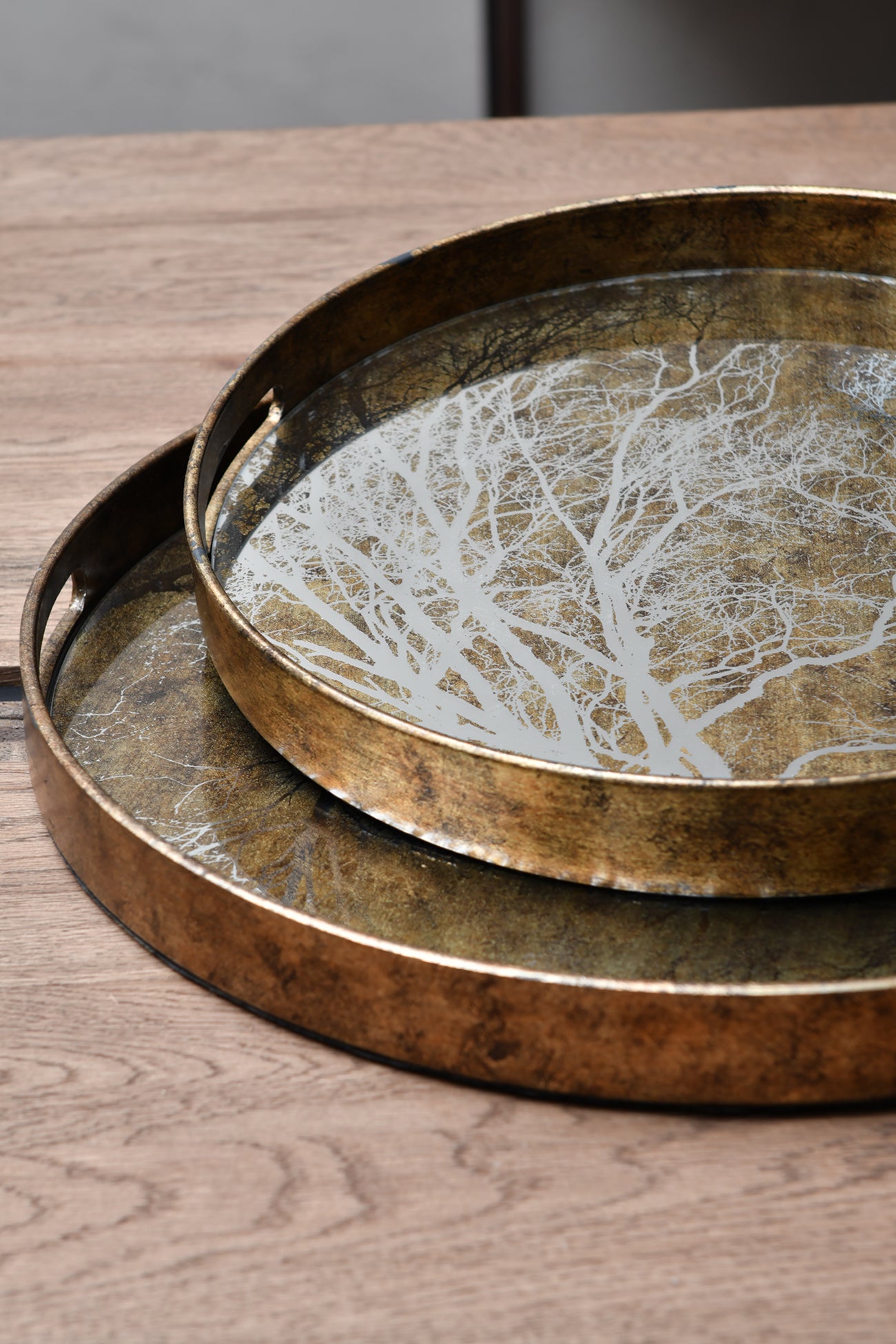 Vienna Antique Gold Set Of 2 Tree Trays