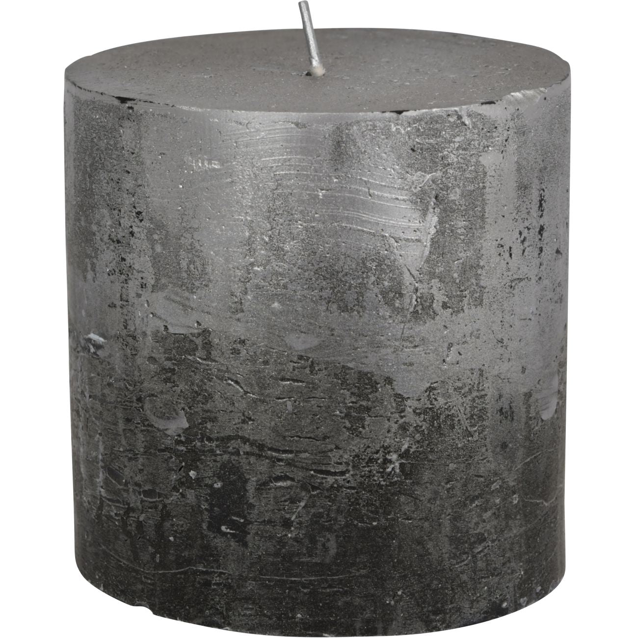 Black and Silver Ombre Pillar Candle 10x10cm