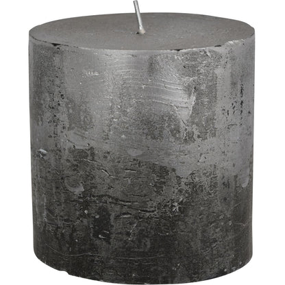 Black and Silver Ombre Pillar Candle 10x10cm