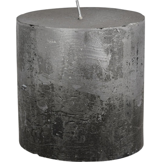 Black and Silver Ombre Pillar Candle 10x10cm