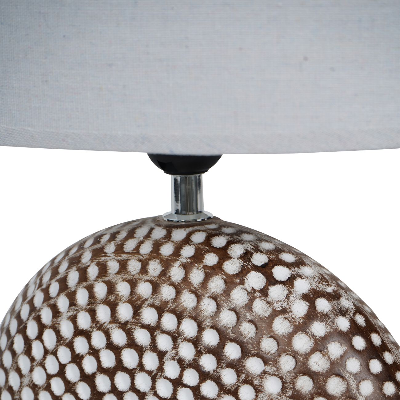 Chariot Round Ceramic Lamp Base 21cm with Ivory Oval Drum Shade