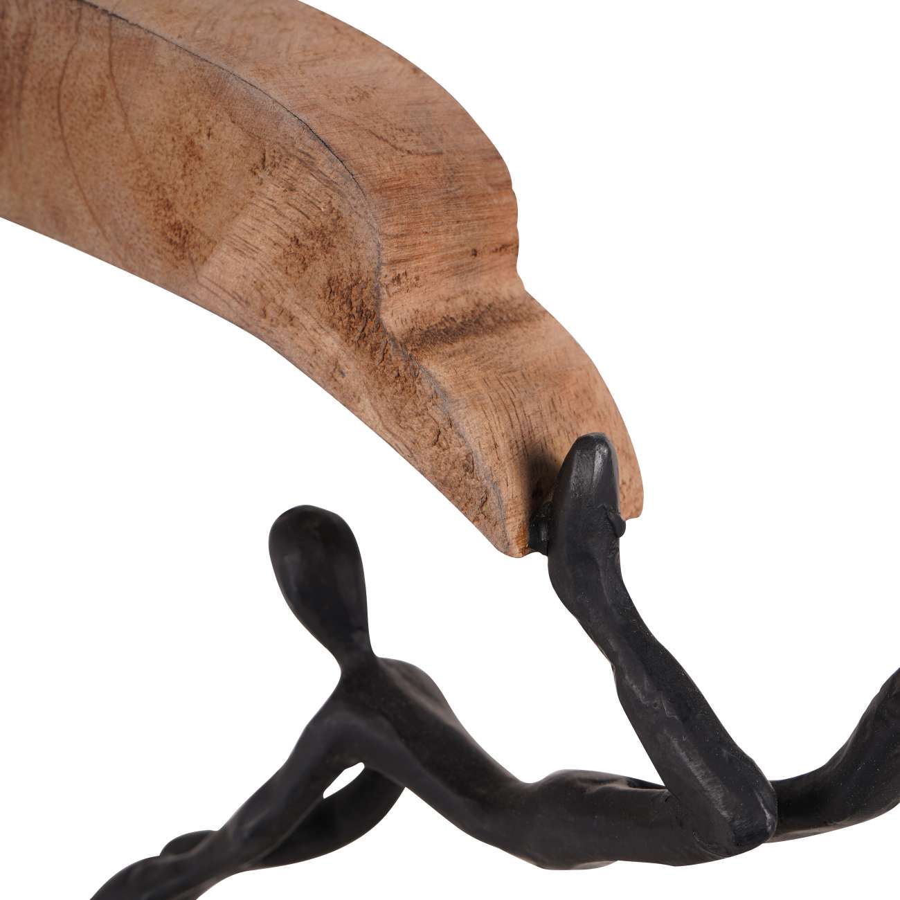 Playful People in Sculpture on Wooden Stand