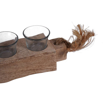 Vintage Wood 8 Light Tea Light Holder