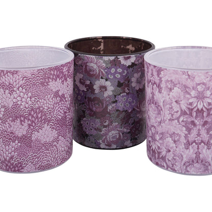 Set Of 3 Honington Peony Mixed Glass Votives