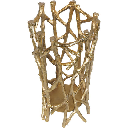 Twig Gold Round Pillar Holder Large