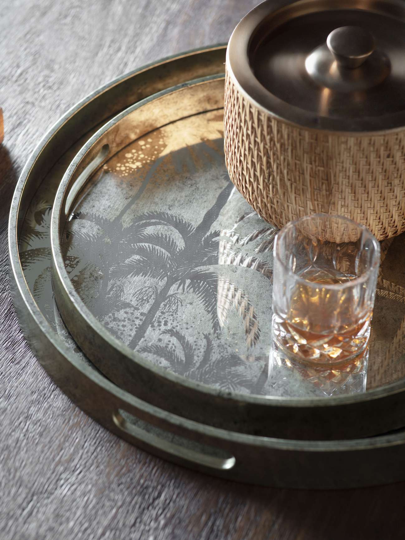 Palm Tree Set Of 2 Trays
