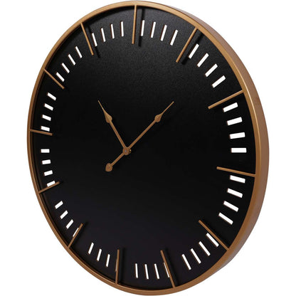 Perforated Black and Gold Indoor Wall Clock