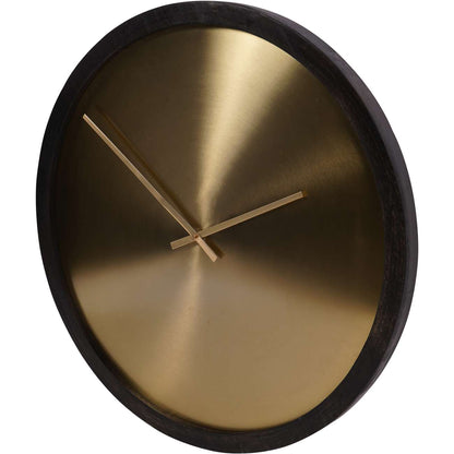 Iron Dial Wall Clock with Wooden Frame L
