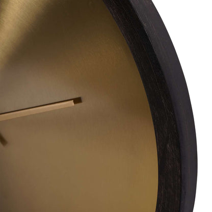 Iron Dial Wall Clock with Wooden Frame L