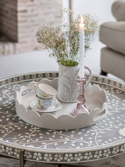 Pink Glass Candlestick