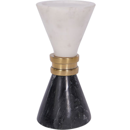 Ravello White & Black Mable Candle Holder 25cm