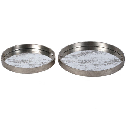 Silver Set of Two Whinfell Mirrored Trays