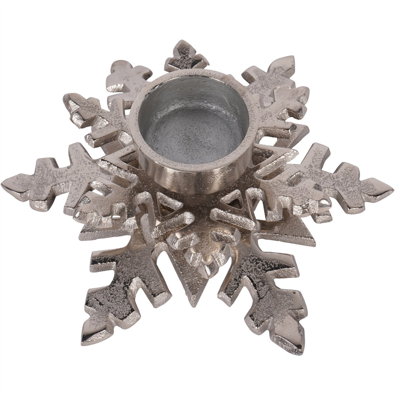 Set of 2 Festive Snowflake Tealight Holders