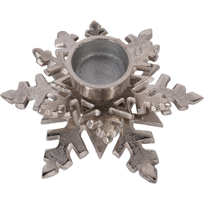 Set of 2 Festive Snowflake Tealight Holders
