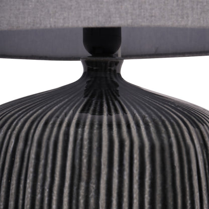 Bruno Ceramic Table Lamp Charcoal with Shade E27 60W