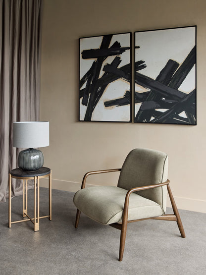 Bruno Ceramic Table Lamp Charcoal with Shade E27 60W