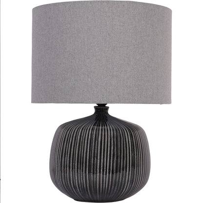 Bruno Ceramic Table Lamp Charcoal with Shade E27 60W