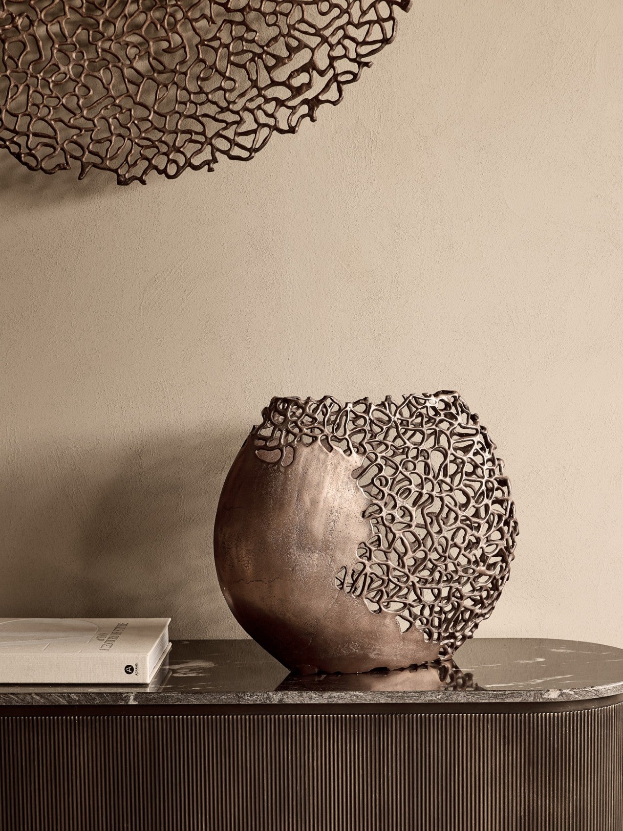 Apo Coral Raw Bronze Ellipse Vase