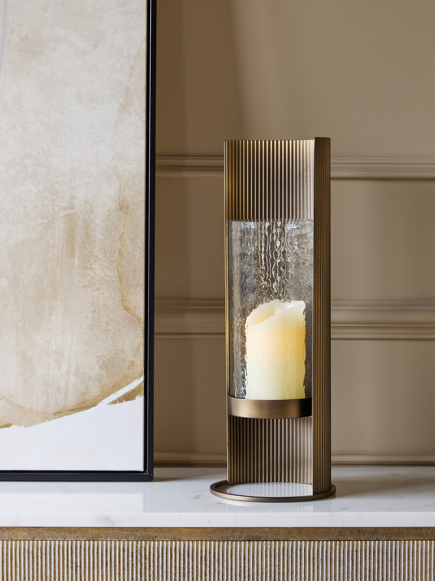 Belvedere Aged Gold Candle Holder