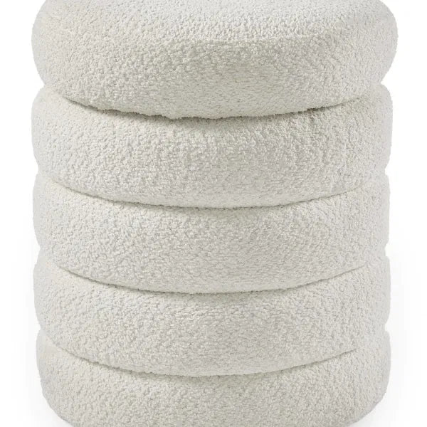 Hailey Ivory Bouclé Upholstered 40cm Storage Stool