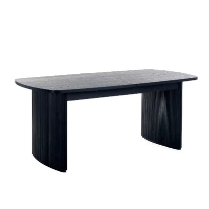 LOUIS BLACK FLUTED EXTENDING DINING TABLE