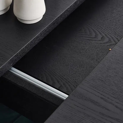Louis Black Fluted Extended Dining Table