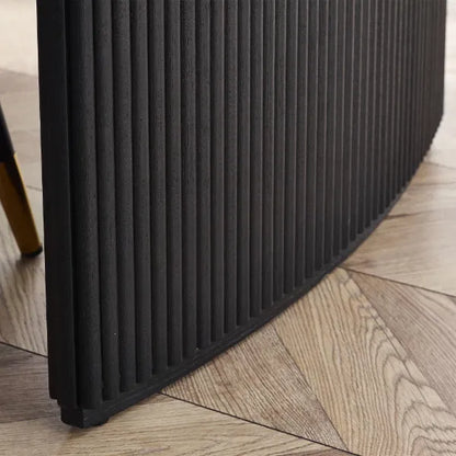 Louis Black Fluted Extended Dining Table