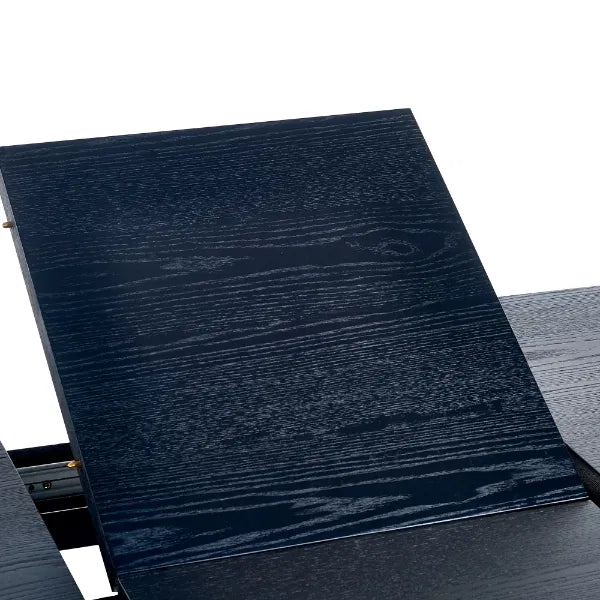 Louis Black Fluted Extended Dining Table