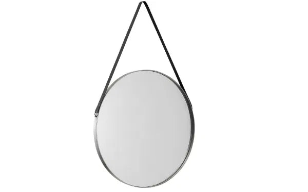 Opera Round Pewter Mirror