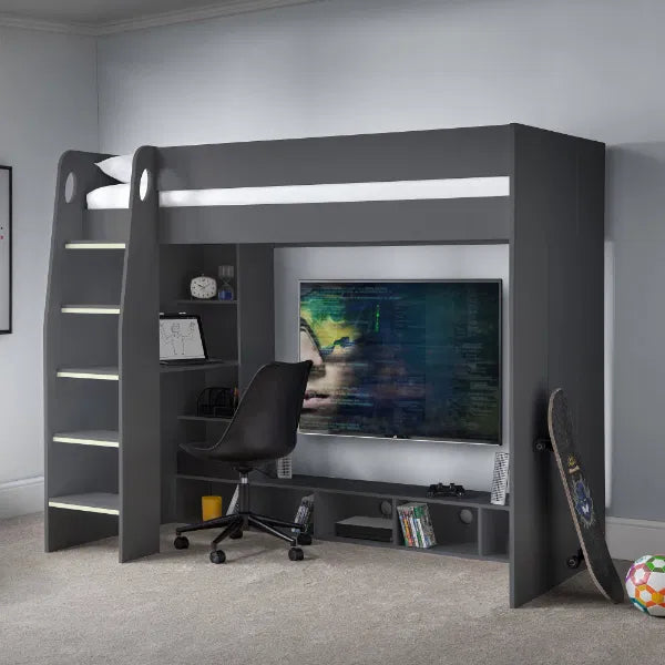 Nebula Gaming Bed With Desk Anthracite