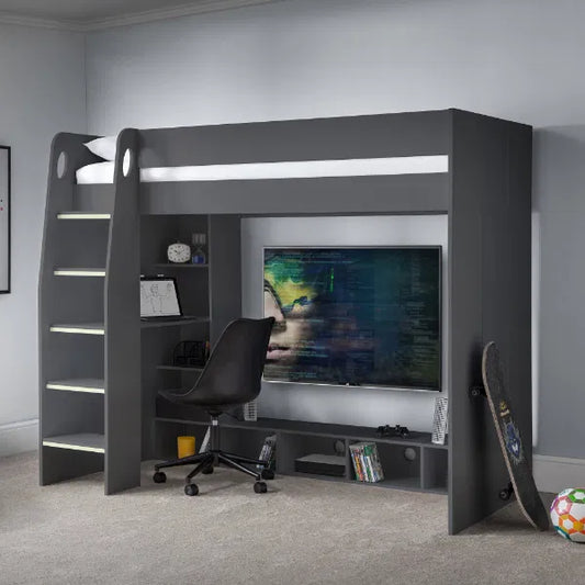 Nebula Gaming Bed With Desk Anthracite