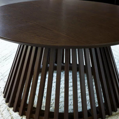 Ollie Round Coffee Table Dark Wood