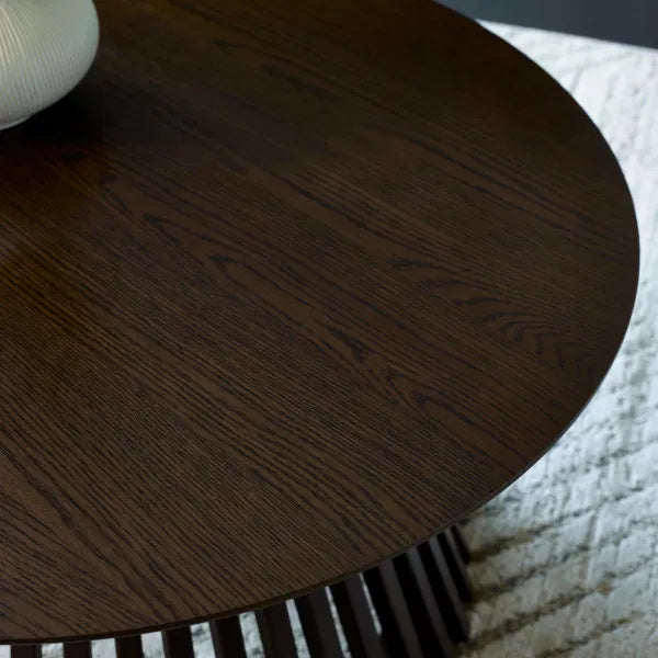 Ollie Round Coffee Table Dark Wood