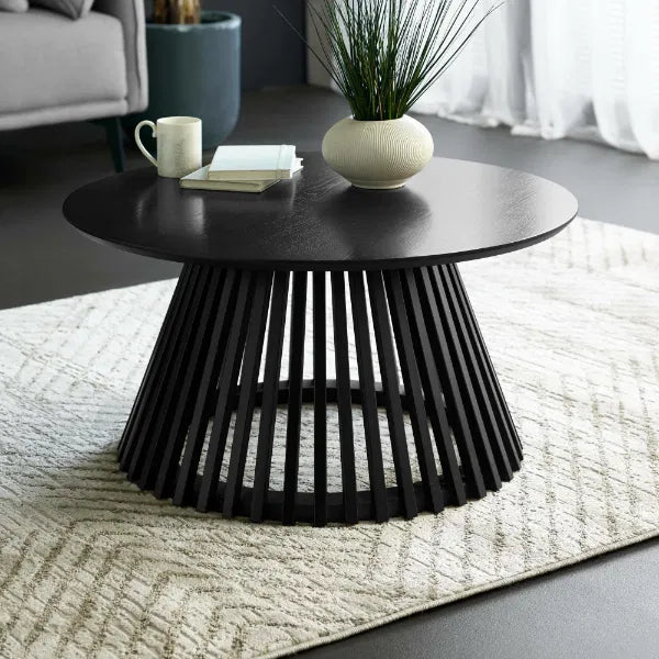 Ollie Round Coffee Table Black