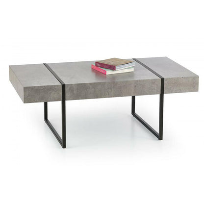 Coffee Table Stone with Black Metal Legs