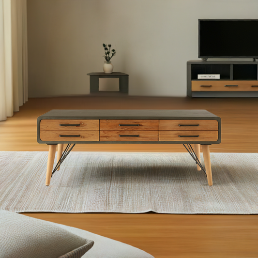 Coffee Table With Six Drawers